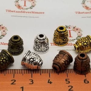 16 pcs per pack 8x12mm and 6mm Opening Bell Cone in color to choose Lead Free Pewter