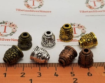 16 pcs per pack 8x12mm and 6mm Opening Bell Cone in color to choose Lead Free Pewter