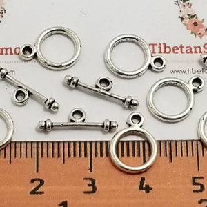 30 paar per verpakking 8mm Small tiny Plain Toggle Antique Silver Finish Loodvrij Pewter