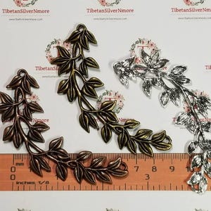2 pcs per pack 82x26mm Vine Feston link Necklace Antique Silver, Copper or Bronze Finish Lead free Pewter