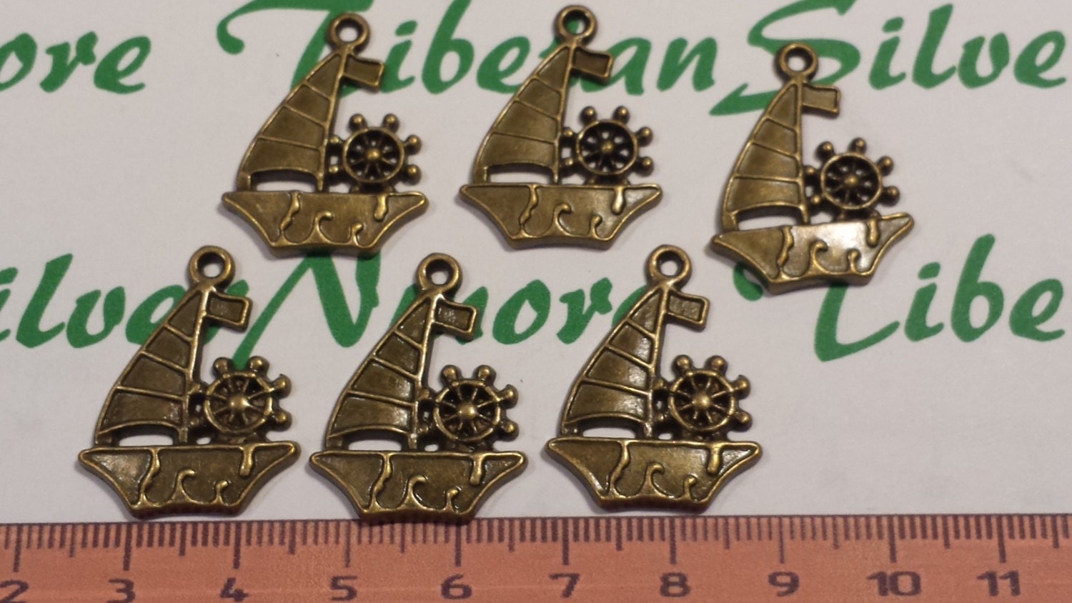 14 Pcs per Pack 27x20mm Antique Bronze One Side Sail Boat With Etsy