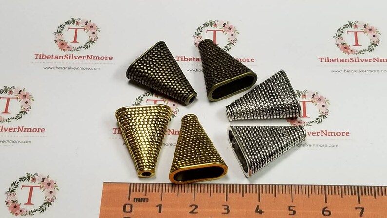 8 pcs per pack of 22x18x8mm solid Flat Oval Cone in color to choose Lead Free Pewter image 2