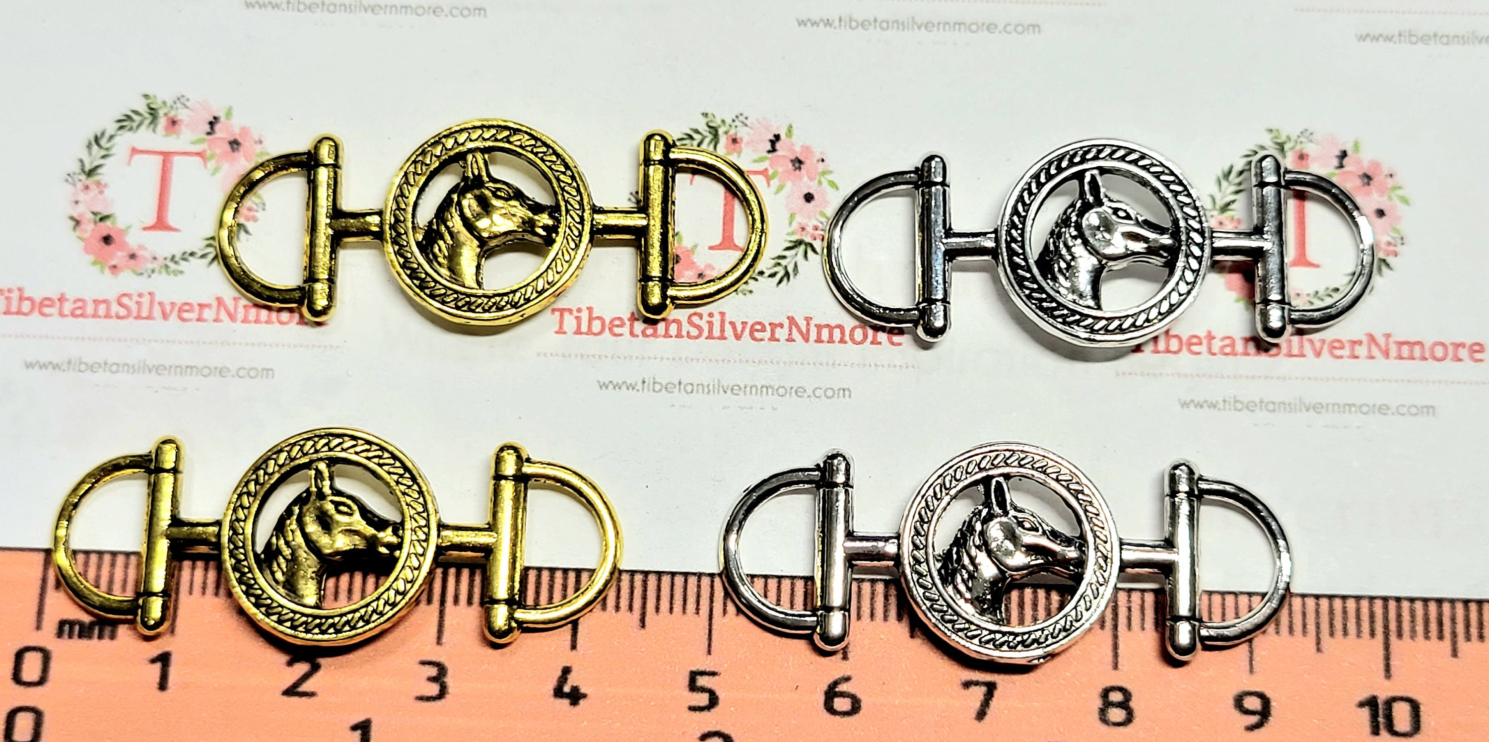 1パック10個入り 43 x 16 mm アンティークシルバーまたはゴールド