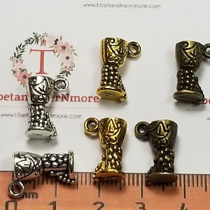14 pcs per pack 16x8mm Solids 3D Chalice cup charm in color to choose Lead Free Pewter