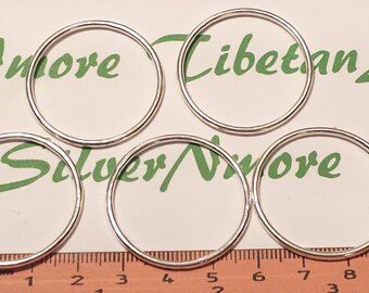 8 pcs per pack 34mm Smooth 2mm thickness Round Loop Antique Silver Finish Lead Free Pewter
