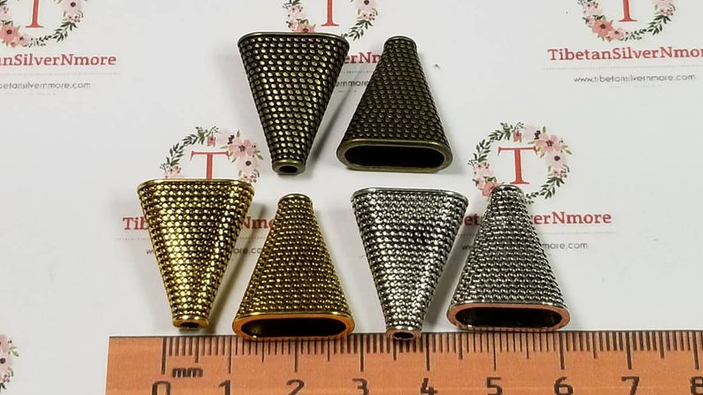 8 pcs per pack of 22x18x8mm solid Flat Oval Cone in color to choose Lead Free Pewter image 5