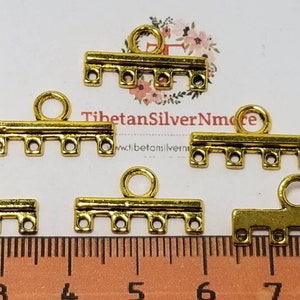 24 pcs per pack 20x6mm End Bar 4 strands Antique Gold Lead Free Pewter image 5