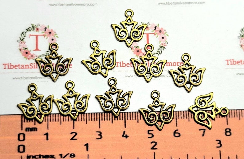 24 pcs per pack 16x9mm Small filigree Bird Cham Antique Bronze Finish Lead Free Pewter image 2