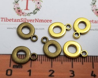 40 pcs per pack of 8x1mm 3mm diameter loop Large Hole Flat Spacer Beads Antique Bronze or Gold Finish Lead Free Pewter