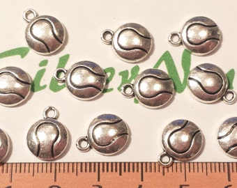 24 pcs per pack 10mm Baseball Charms Antique Silver Lead free Pewter.