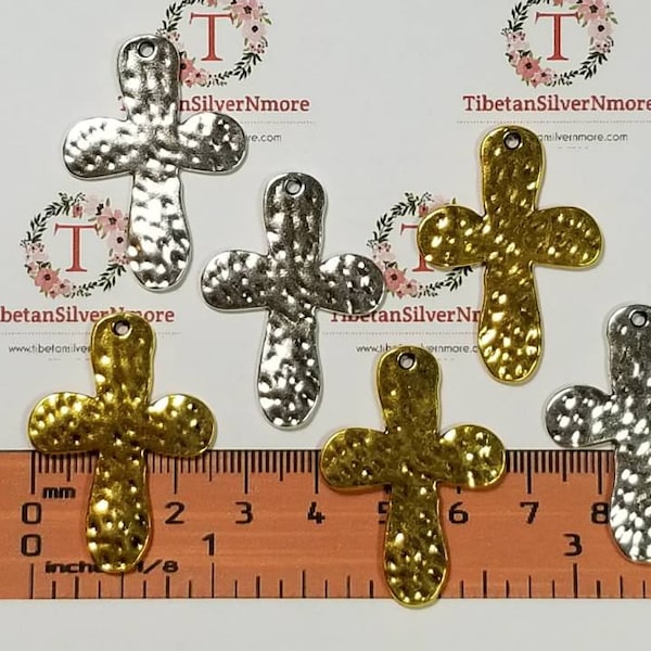 M Designs Jewelry Hammered Cross Drop main image 0