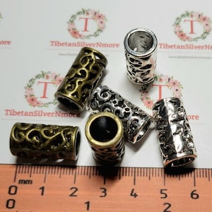 6 pcs per pack 21x11mm 8mm opening diameter Spacer Filigre Tube Antique Silver Finish Lead Free Pewter