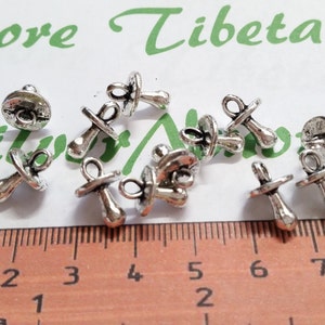 24 pcs per pack 13x8mm Baby pacifier Charm Antique Silver lead free Pewter