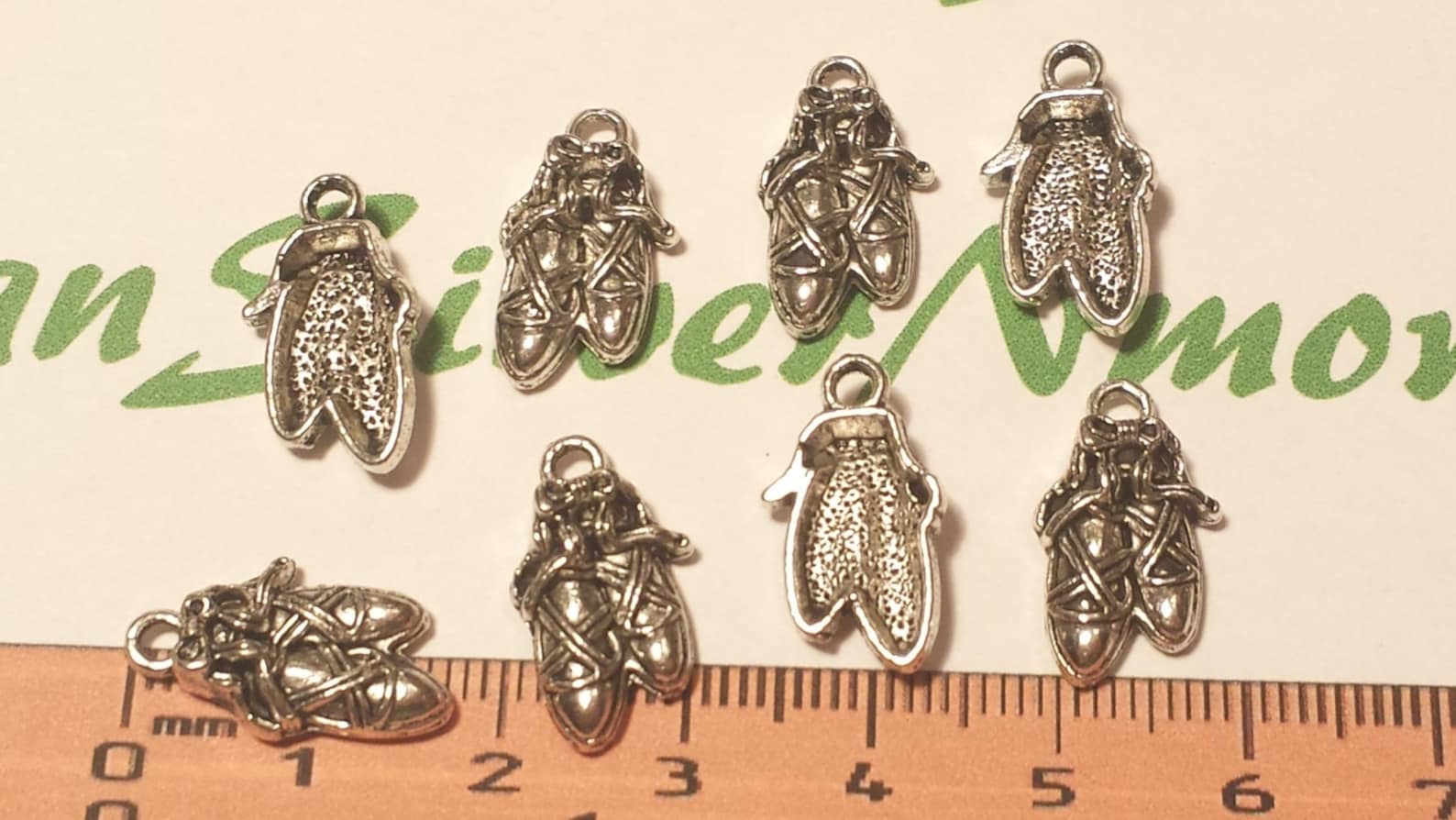 14 pcs per pack 19x10mm ballet shoes charm antique silver finish lead free pewter