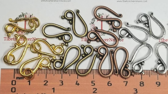 8 pair Antiqued Silver Pewter Hook Clasps ~ Lead-Free 16 pc