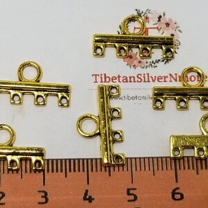 24 pcs per pack 20x6mm End Bar 4 strands Antique Gold Lead Free Pewter image 4