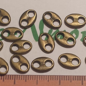 24 pcs per pack 10x7mm Oval Link Double Loop Button Antique Bronze Finish Lead Free Pewter