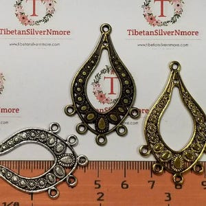 6 pcs per pack 48x25mm Chandelier Filigree Earring Component in color to choose Finish Lead free Pewter