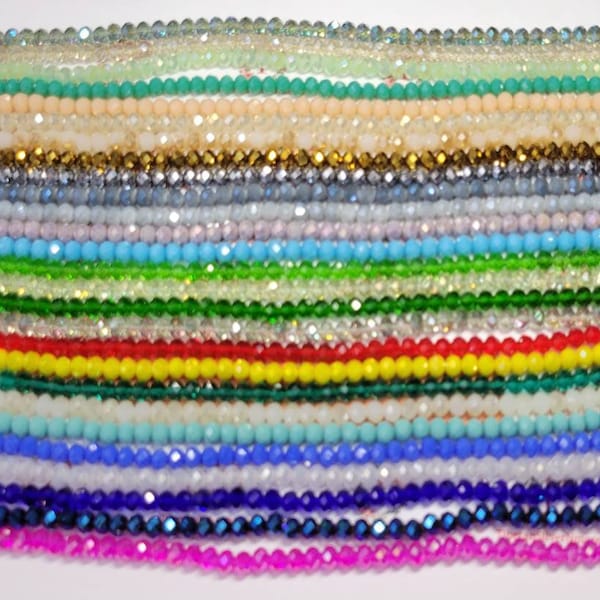 1 strand of 6x4mm Faceted Rondelle Chinese Crystals in color to choose