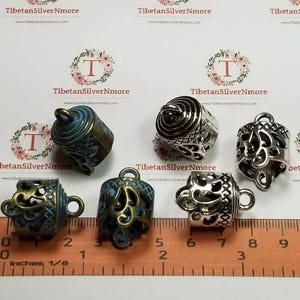 4 pcs per pack 20x18mm 14mm diameter 12mm depth Filigre Tassel Cap color to choose Lead Free Pewter