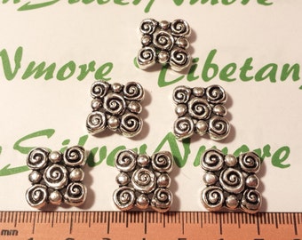 6 pcs per pack 16mm 2 Strands Filigree Swirl Spacer Antique Silver Lead Free Pewter