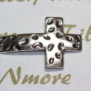 Clearance SALE 10 pcs per pack 50x30mm Sideways Textured Cross link Antique Silver Finish Lead Free Pewter