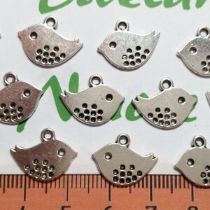 24 pcs per pack 15x11mm reversible Chick Charm Antique Silver Finish Lead Free Pewter
