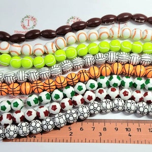 1 strand of large hole Sport ball Acrylic Beads to choose.