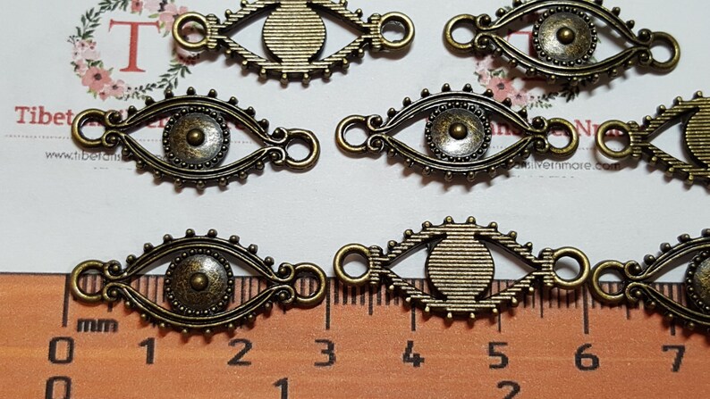 18 pcs per pack 30x12mm The power of Eye Link Antique Bronze Finish Lead Free Pewter