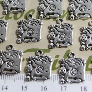 20 pcs per pack 14mm Mayan Glyph Charm Antique Silver Finish Lead Free Pewter