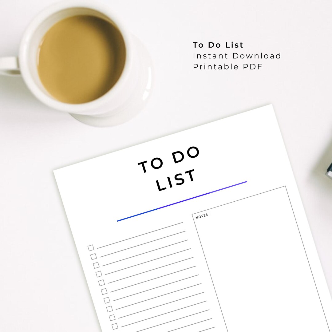 To Do List Layout.pdf Project Task List Printable – Simple Project To-do Planner PDF (A4, A5 ...