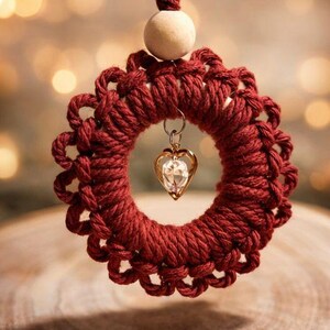 Macrame Heart Car Charm - Essential Oil Diffuser