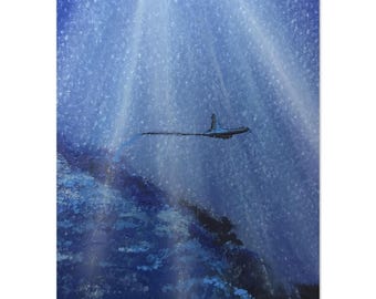 Manta Ray - Premium Matte Paper Poster 13x18 cm / 5x7″ - Premium Semi-Glossy Paper Poster
