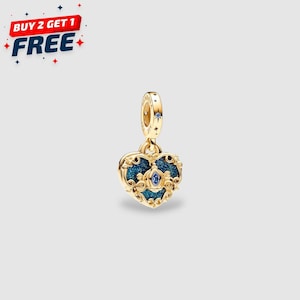Disney Cinderella Charm 14k Gold Plated, Carriage Heart Dangle, Pendant for Necklace & Bracelet, Princess Gift Idea, Royal Jewelry for Her