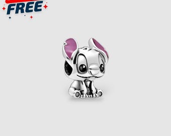 Ciondolo Disney Lilo & Stitch in argento S925, simpatico ciondolo alieno, per collana e bracciale, gioielli Ohana, regalo di San Valentino per lei