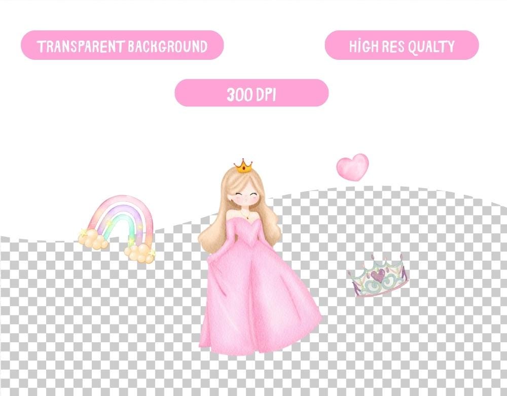 Princess Watercolor Clipart | Fairy Tale Princess PNG, Castle Unicorn ...