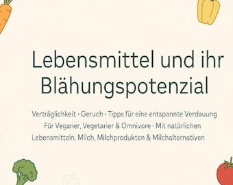 Tabla de hinchazón (A4) | Alimentación, FODMAP, Digestión, Salud intestinal | Para veganos, vegetarianos y omnívoros | Descargar PDF (10 páginas)