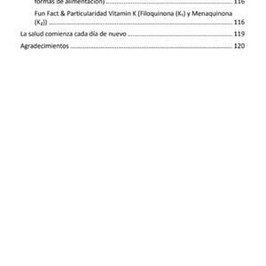 May include: A white page with black text in Spanish, including the title "Fuentes alimentarias" and other headings. Page numbers 114, 115, 116, 119, and 120 are visible. The text is arranged in a list format.