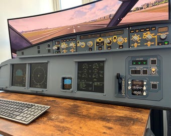 Airbus A320 MIP Cockpit – Fully Assembled Flight Simulator Desktop Rig (Extended Captain with Glare Support)
