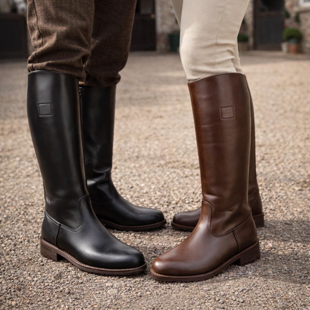 Handmade Leather Riding Boots Knee-High Equestrian Style for Men Women