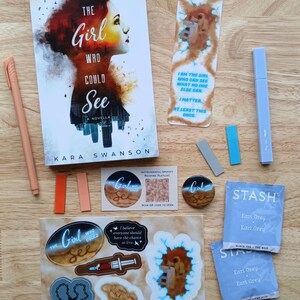 Autographed The Girl Who Could See Book Bundle - Immersive Reading Experience - Hand-drawn stickers, specialty bookish items