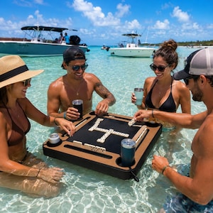 Custom Floating Domino Table | Waterproof EVA Foam, Pool & Beach Game