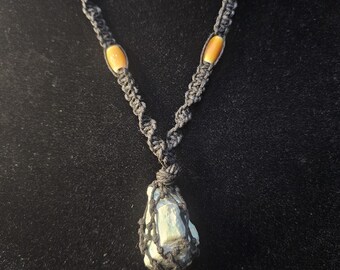 Amazonite stone - handmade macrame necklace