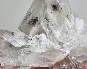 Clear quartz with chlorite inclusions (aka garden quartz) from Mt. Ida, Arkansas