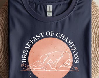 Breakfast of Champions Shirt - Minimalist Line Art, Spicy Gift Tee