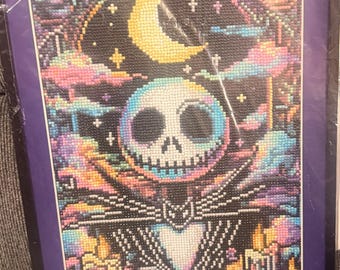 Jack Skeleton - Arte con diamantes - Enmarcado y con paspartú