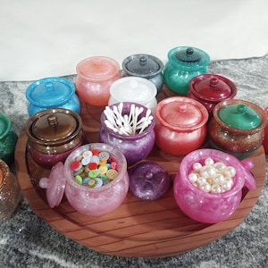 Handgemaakte potten met honingpot van epoxyhars