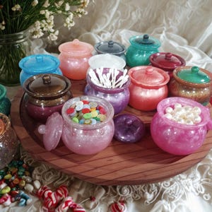 Tarros de miel hechos a mano con resina epoxi