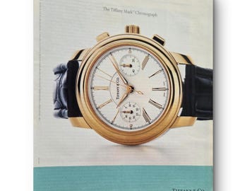 10 x 12 vintage advertentie kunstafdruk Tiffany & Co. Mark chronograaf, een luxe uurwerk