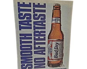 Vintage Vintage Original Retro-style 1990 print advertisement for Bud Dry beer